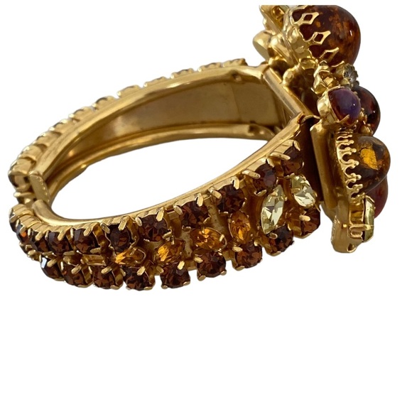 VTG SCHRAGER FIFTH AVENUE rare iconic cuff bangle dragons breath rhinestones - Picture 14 of 15